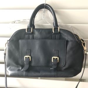 Boden Navy Leather Bowling Handbag *Used Once*